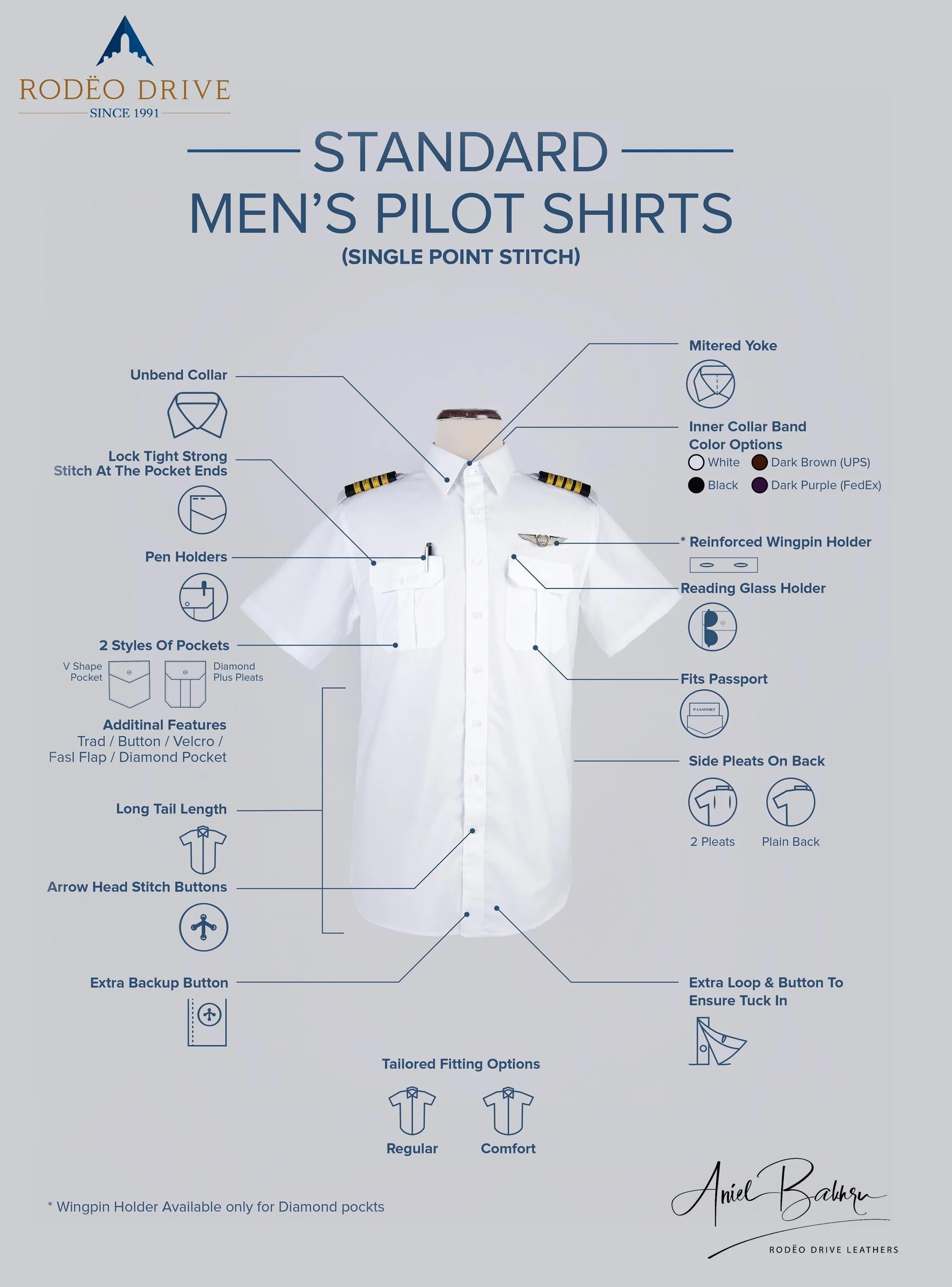 UPS Short Sleeve Standard Pilot Shirt Men