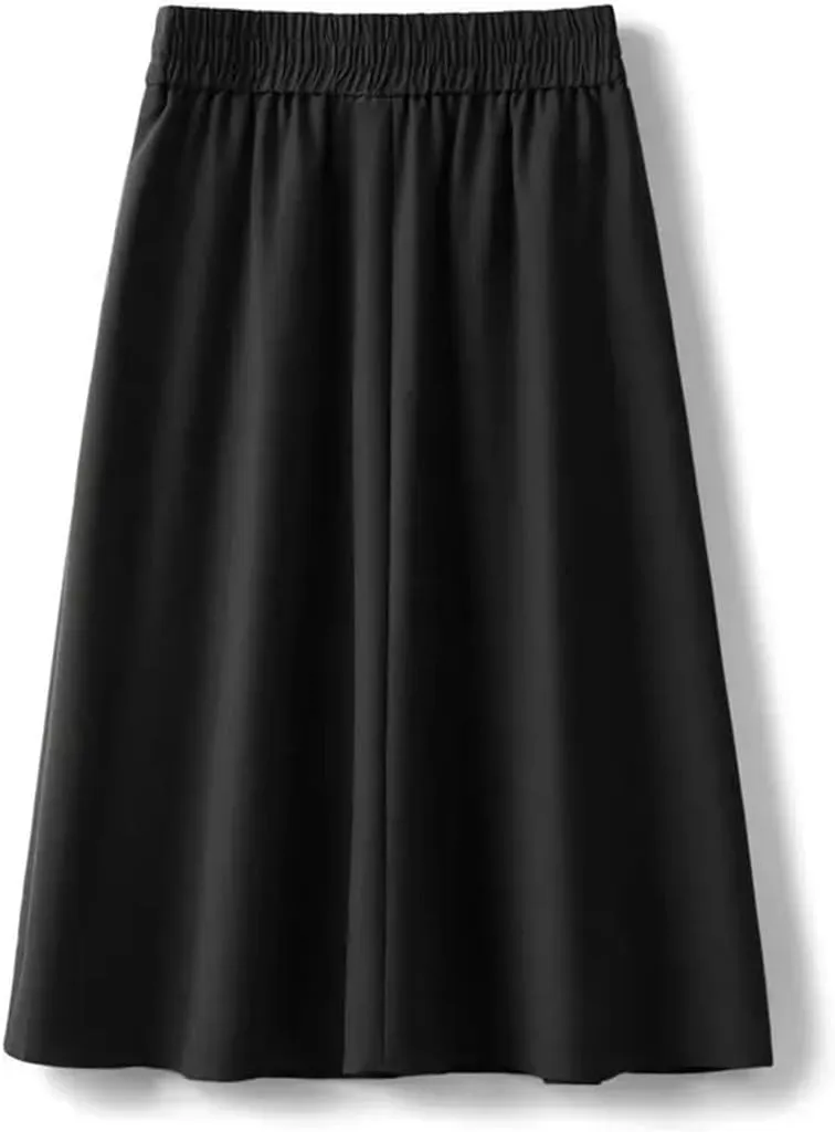 Women High-Waisted Skirt Slim Pleated Mid-Length A-Line Skirt