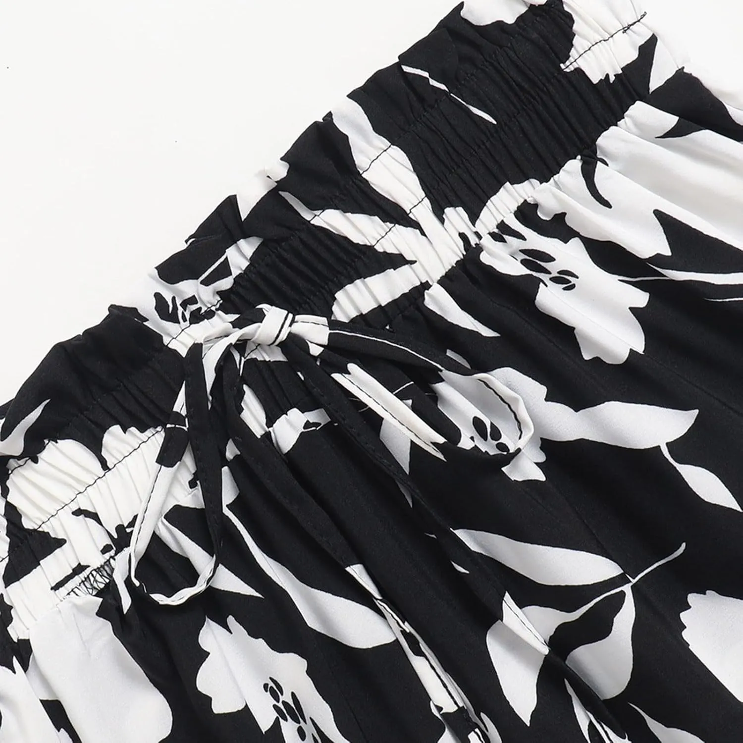 Women Maxi Skirt Floral Tiered Pleated Skirt Flowy Swing High Waisted Go Outing Clothes