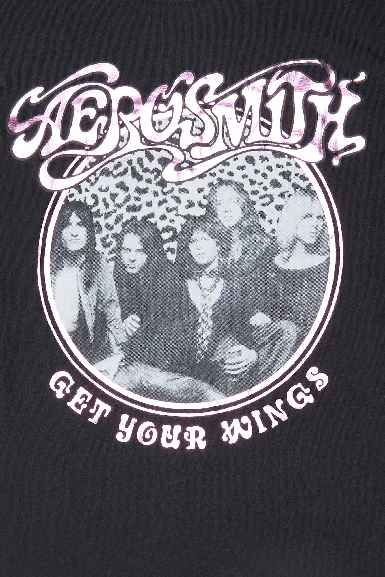Womens Aerosmith Foil Graphic Baby Tee