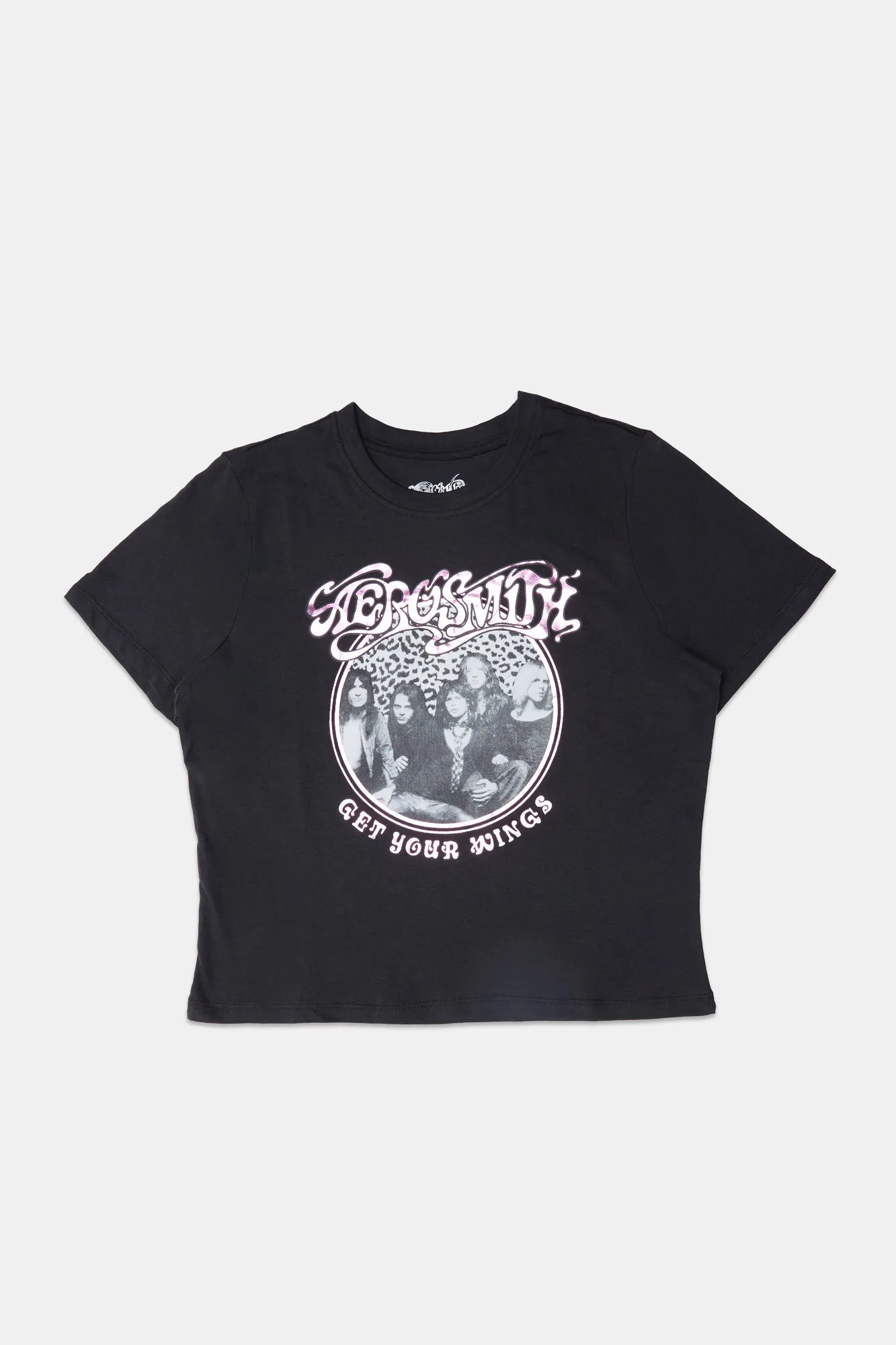Womens Aerosmith Foil Graphic Baby Tee