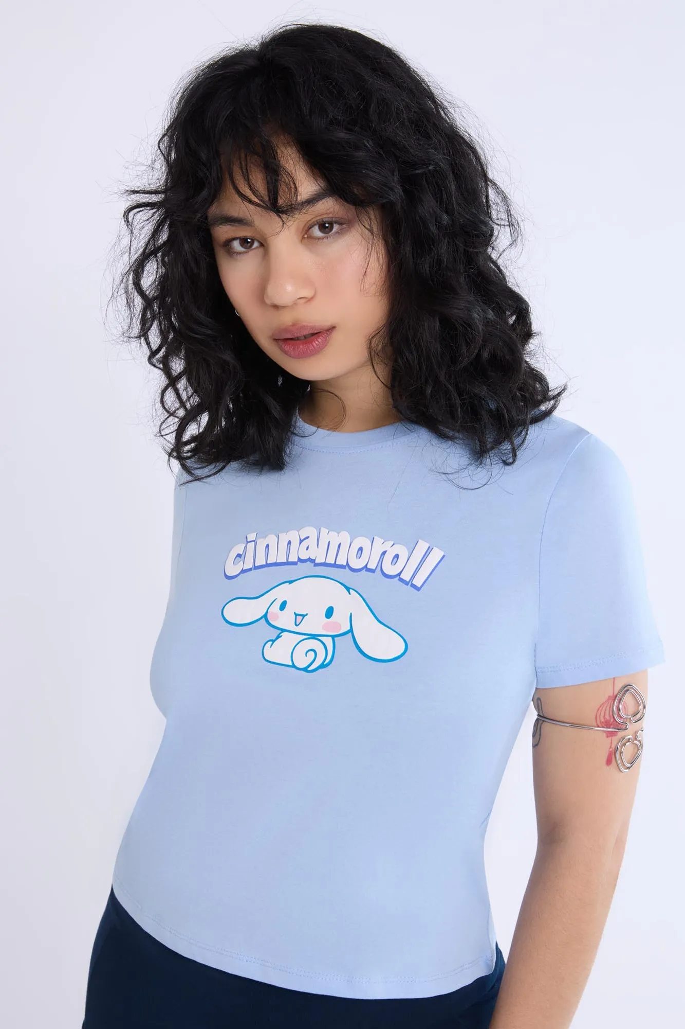 Womens Cinnamoroll Puff Baby Tee