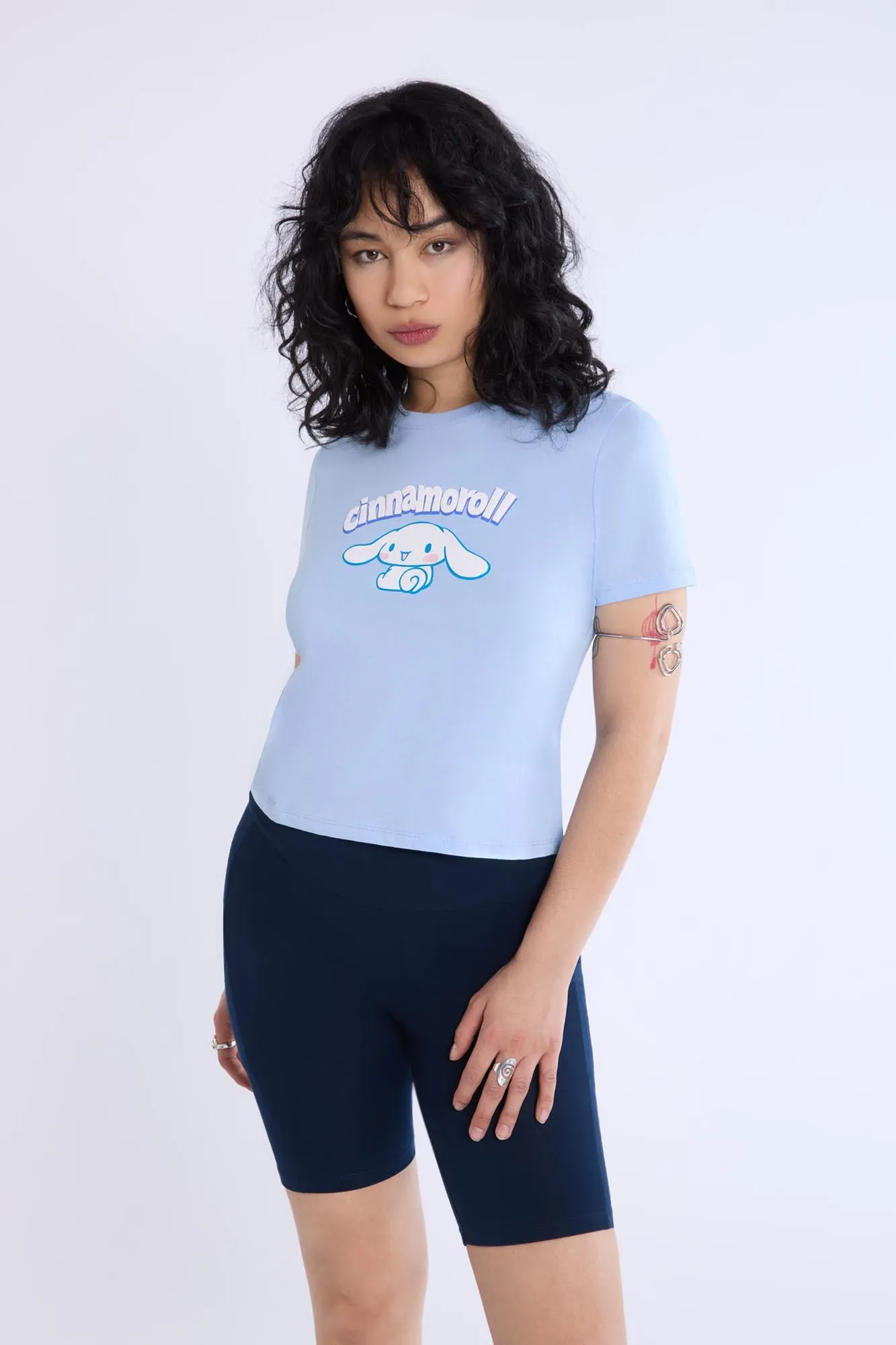 Womens Cinnamoroll Puff Baby Tee