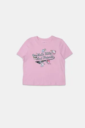 Womens Hello Kitty & Friends Foil Baby Tee