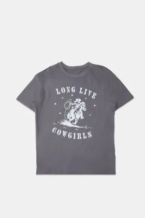 Womens Long Live Cowgirls Boyfriend Tee