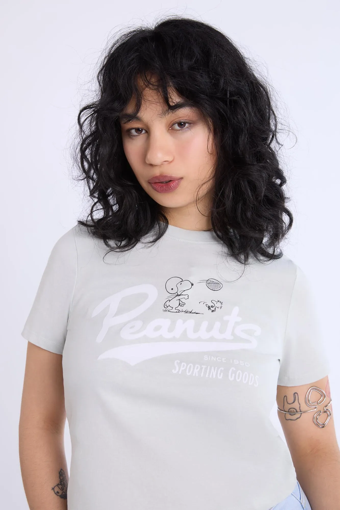 Womens Peanuts Sporting Goods Baby Tee