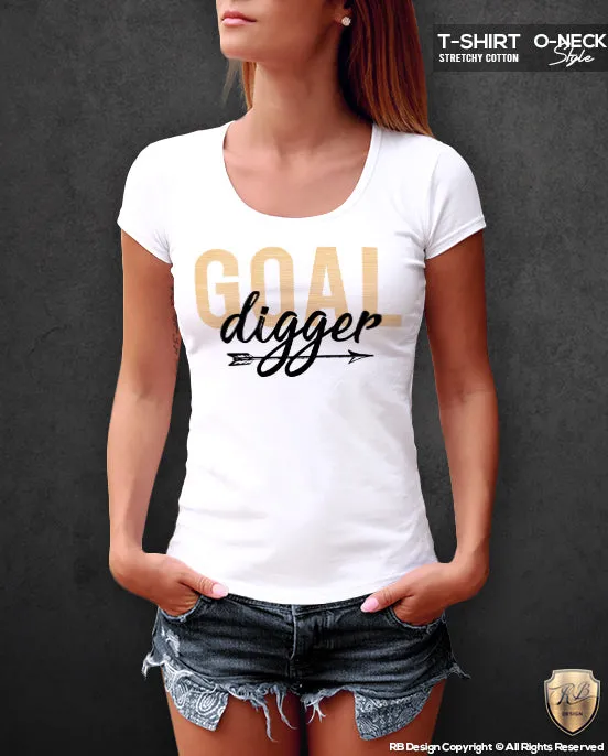 Womens Sayings T-shirt Goal Digger Stylish Wording Top WD023