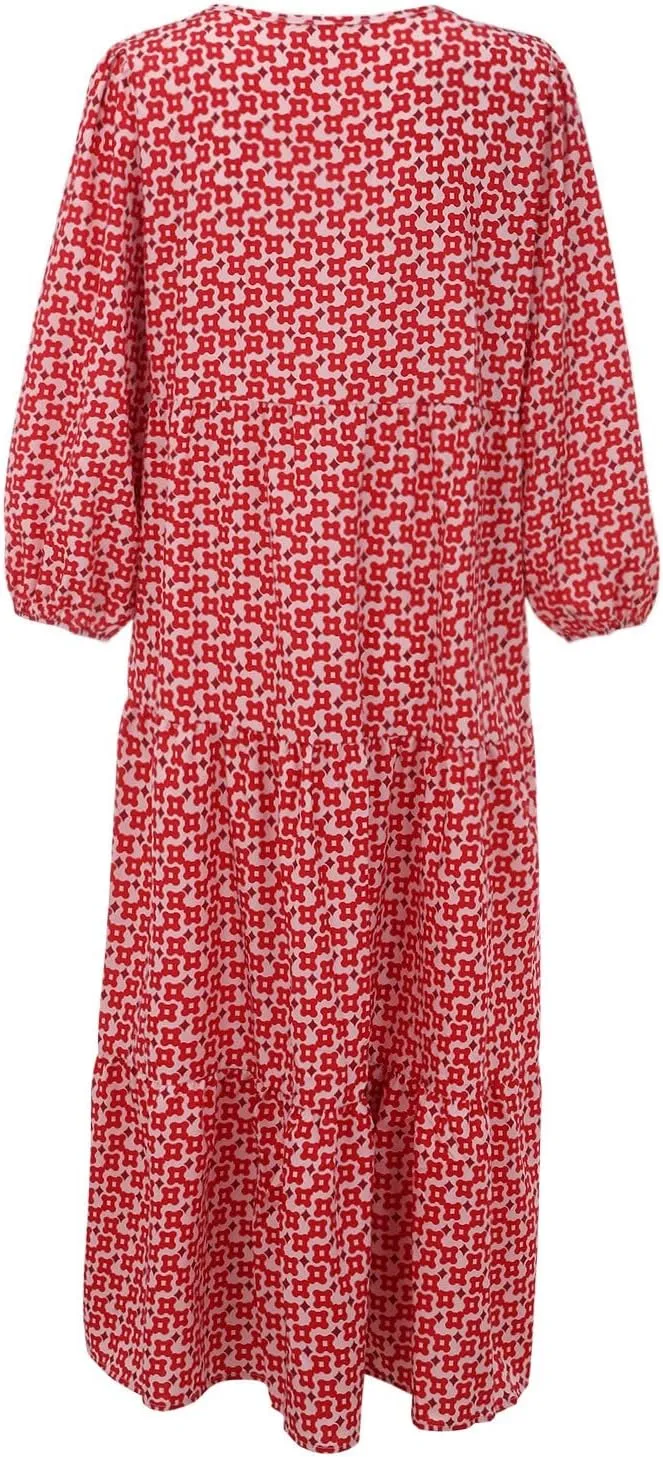 Womens Summer Mini Dress 2025 Casual Puff Sleeve Dresses A Line Bow Tie Front Loose Cute Babydoll