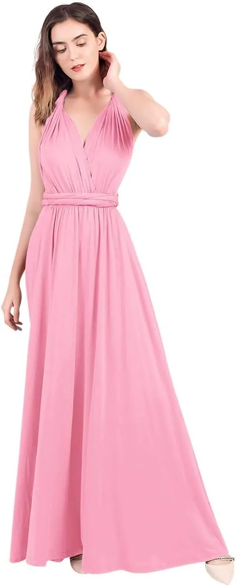 Womens Transformer Evening Dress Maxi Cocktail Wrap Convertible Multi Way Floor Long Formal Gown