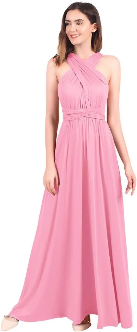 Womens Transformer Evening Dress Maxi Cocktail Wrap Convertible Multi Way Floor Long Formal Gown