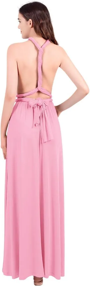 Womens Transformer Evening Dress Maxi Cocktail Wrap Convertible Multi Way Floor Long Formal Gown