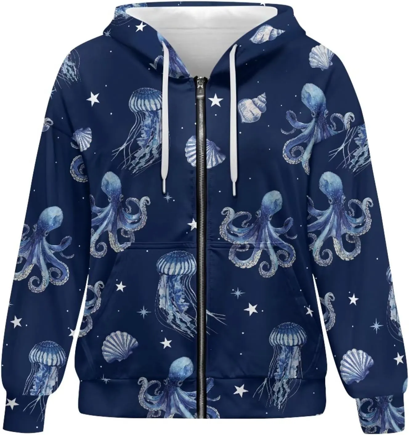 Womens Zip Up Hoodies Long Sleeve Sweatshirts Fall Outfits Oversized Sweaters Casual Fashion Jackets