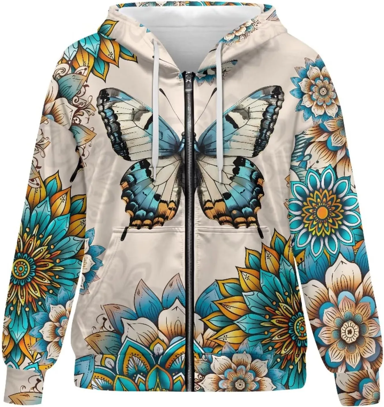Womens Zip Up Hoodies Long Sleeve Sweatshirts Fall Outfits Oversized Sweaters Casual Fashion Jackets