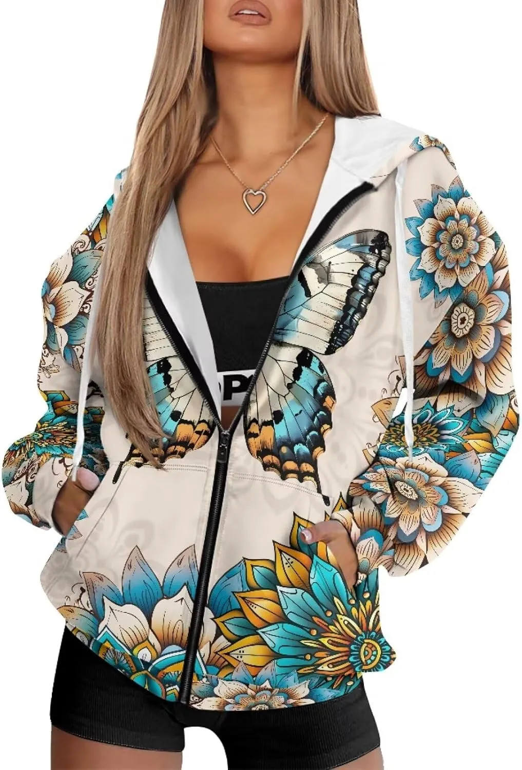 Womens Zip Up Hoodies Long Sleeve Sweatshirts Fall Outfits Oversized Sweaters Casual Fashion Jackets