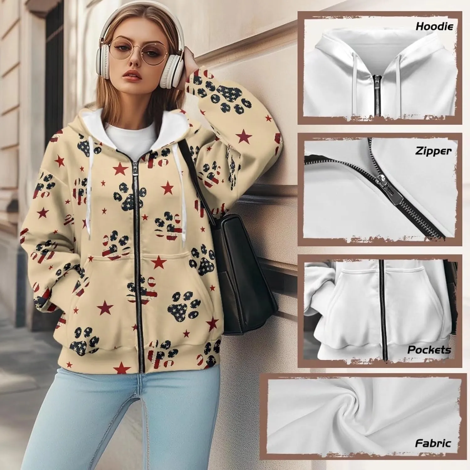Womens Zip Up Hoodies Long Sleeve Sweatshirts Fall Outfits Oversized Sweaters Casual Fashion Jackets
