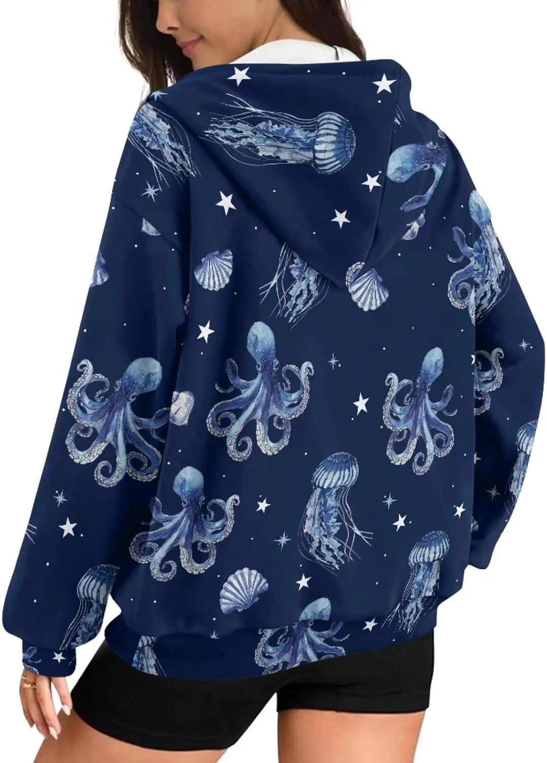 Womens Zip Up Hoodies Long Sleeve Sweatshirts Fall Outfits Oversized Sweaters Casual Fashion Jackets