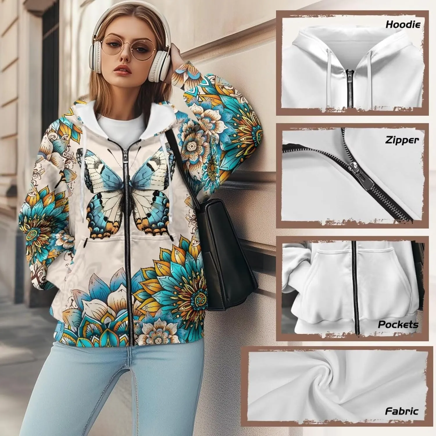Womens Zip Up Hoodies Long Sleeve Sweatshirts Fall Outfits Oversized Sweaters Casual Fashion Jackets