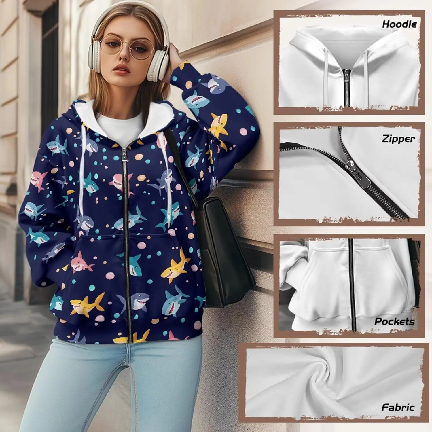 Womens Zip Up Hoodies Long Sleeve Sweatshirts Fall Outfits Oversized Sweaters Casual Fashion Jackets